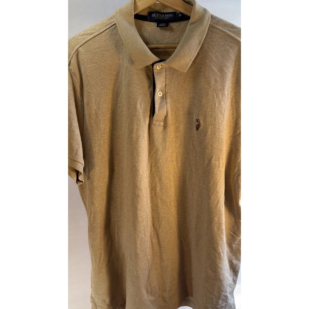 US Polo Assassin Luxury Fuel Men's Tan Short Sleeve Polo Shirt XL
